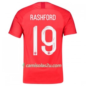 Camisolas de Futebol Inglaterra Rashford 19 Equipamento Alternativa Copa do Mundo 2018 Manga Curta
